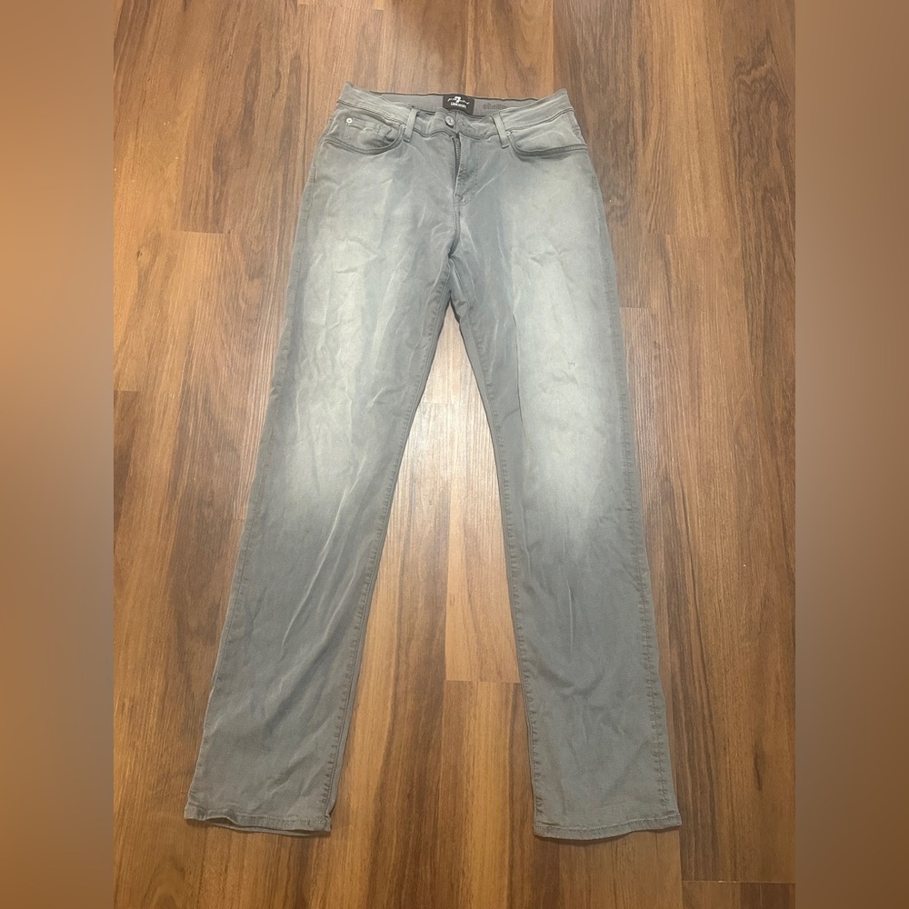 7 For All Mankind Men's Light Gray Slimmy Luxe Sport Jeans